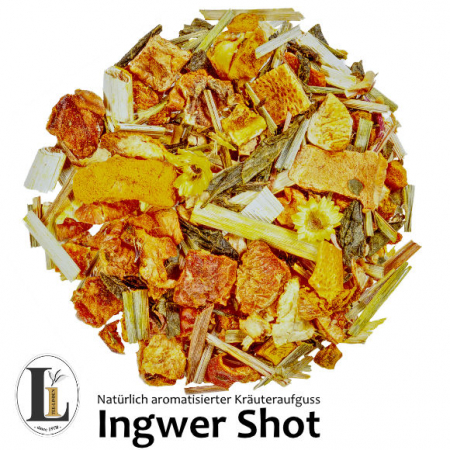 Natürlich aromatisierter Kräuteraufguss: Ingwer Shot